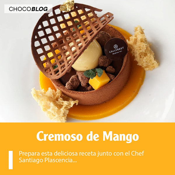 Postre al plato con chocolate Callebaut: Cremoso de Mango